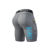 Shorts de sport de compression pour hommes avec inscription « BEAST », respirants et extensibles, idéaux pour l'entraînement en plein air, le cyclisme et la course à pied
