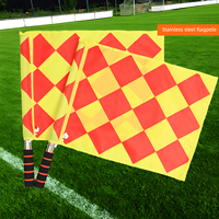 Drapeau d'arbitre de football à main en polyester imperméable d'usine avec poignée en mousse pour accessoires de match de football