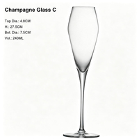 Verres à champagne en gros, formes variées, flûtes à pied transparentes pour mariages, fêtes et bars