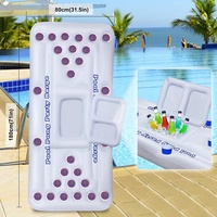 Table de Pong Gonflable Flottante en PVC pour Fêtes au Bord de la Piscine 180x80cm, Table de Pong Extérieure Flottante pour Adultes, Jeux de Boissons, Couleur Personnalisable
