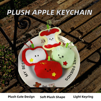 Porte-clés Pomme en Peluche Mignonne et Douce, Accessoire de Décoration pour Sac à Dos, Pendentif pour Filles, Vente en Gros, Sangles de Sacs
