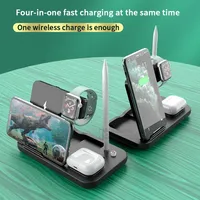 Nouveauté : Station de charge sans fil pliable 4-en-1 15W IQ à charge rapide pour téléphone portable, montre connectée, stylo et écouteurs, certifiée FCC/CE