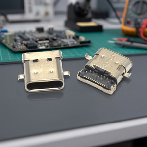 หัวต่อ USB 3.1 Type C ตัวเมีย แบบ SMT มุมฉาก  หน้าสัมผัสเคลือบดีบุก  วัสดุทนไฟ UL94V-0  หน้าสัมผัสทองแดงผสม - Product Image 3