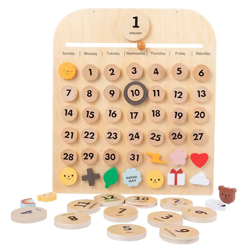 Home Calendar -- Wooden Perpetual Calendar -- Weather Chart -- Waldorf Montessori Calendar -- Heirloom Handmade Homeschool
