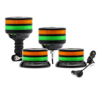 Feu de signalisation LED bicolore ambre-vert 48W certifié ECE R10 12-24V avec fixation magnétique à vis pour tracteur et camion