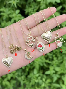 Elegant jewelry Heart Fe flower Pendant Necklace fashion Charm link <b>chain</b> for Women Gift accessories - Product Image 3