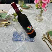Soporte de exhibición de vino de lucita estilo Toile francés, personalizado para regalo de Bar Mitzvah, boda, o festividades judías.
