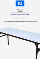 Table de conférence pliante robuste, table rectangulaire pliable pour salle de réunion, hôtel, événement, formation