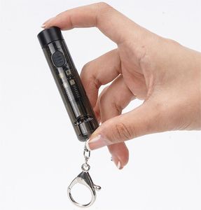 New Portable Lanterns ABS Material 7 <b>Work</b> Modes Type C Rechargeable <b>LED</b> Keychain Flashlights UV <b>Light</b> With Whistle for SOS - Product Image 2