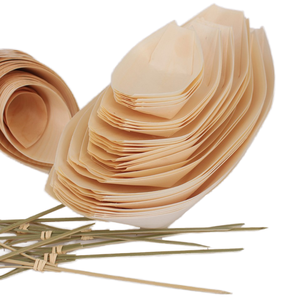 Hot Selling Eco-friendly Disposable Natural Pine Wood Sushi Boat/Cone/Plate Biodegradable <strong>Dinnerware</strong> for Parties - Product Image 2