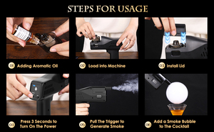 Pistolet à fumée 2-en-1 pour cocktails et aliments - Infuseur de fumée et d'arômes pour bar à domicile, barbecue et <span class=keywords><strong>restaurant</strong></span> - Product Image 5