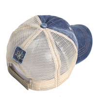 Gorra trucker con parche bordado lavado, gorra de béisbol de malla con patchwork de NOLA de Nueva Orleans, gorra de sol vintage ajustable con efecto desgastado