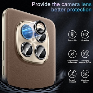 Protector de Lente de Cámara de Vidrio Templado + Anillo Metálico para Redmi Note 15/15 <span class=keywords><strong>Pro</strong></span>/15 <span class=keywords><strong>Pro</strong></span>+ 4G/5G, Protector de Cámara Trasera Resistente a Arañazos - Product Image 2