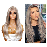 Perruques Lace Front Shinein 18 pouces 6x4 sans colle, transparentes, pré-épilées, blondes et brunes, longues et lisses, en cheveux humains