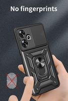 Étui de téléphone protecteur en TPU avec béquille antichoc et objectif en PC avec support d'anneau pour Xiaomi Redmi 13C 5G Note 13 Pro Plus