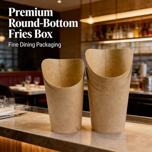 Eco-Friendly Kraft Paper <b>Takeaway</b> Fries Box Self-Erecting Tube Custom Printing OEM ODM Food Grade - Product Image 5