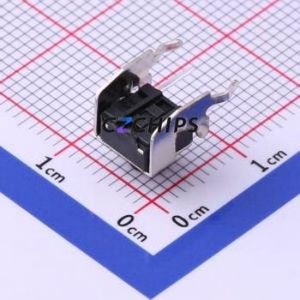 UK-B02124-G6-160 Tactile Switch Bent Lead Through Hole-4P,6x6mm Single Pole Single Throw Round Button 1.6N Right Angle Insert - Product Image 2