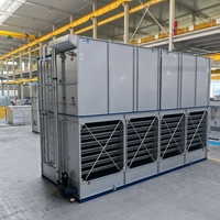 Condenseur évaporatif à flux parallèle industriel en acier inoxydable, refroidisseur à circuit fermé pour l'application de la transformation de la viande et des fruits de mer