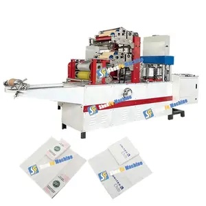 automatic embossing folded 2 color printing cutting napkin paper machine price
