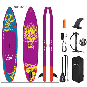 Tabla de SUP de Competición 12'6/381cm, Doble Capa, Inflable, con Aleta US Race Fin BLUE CURVE 381cm, Tabla de Competición - Product Image 4