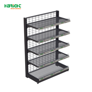 HBright Adjustable Single Face Retail Wall <b>Shelving</b> Convenience Store Display Rack with Price Tag Channel - Product Image 4