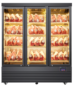 3-Cửa Sang Trọng Ướt Lão Hóa Tủ Lạnh Duy Nhất Nhiệt Độ Tủ Đông Dọc Với Cửa Kính Showcase Hiển Thị Cho Thịt Bò - Product Image 2