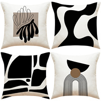 Housse de coussin décorative personnalisée à imprimé abstrait nordique, très tendance, imprimée numériquement par sublimation