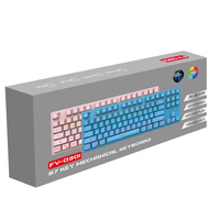 Clavier de jeu mécanique USB pleine taille de haute qualité, bleu, à déclenchement rapide, 87 touches programmables, anti-ghosting, rétroéclairage LED, 1,8 m