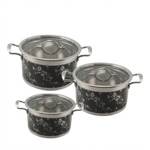 Ensemble de casseroles FLEY en <span class=keywords><strong>acier</strong></span> inoxydable 4 pièces 18-20-22-26CM avec couvercles en verre - Product Image 4