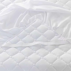 Jupe de lit de luxe <span class=keywords><strong>blanche</strong></span> à volants, protège-matelas matelassé avec bande élastique, couleur unie, doux pour <span class=keywords><strong>la</strong></span> <span class=keywords><strong>peau</strong></span> - Product Image 6