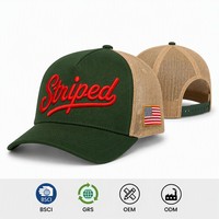 Cappellino da Baseball Unisex in Cotone 100% con Logo Personalizzato Ricamato in 3D, Bicolore Crema e Blu Navy, Visiera Curva con Ricamo Scritta e Bandiera Americana