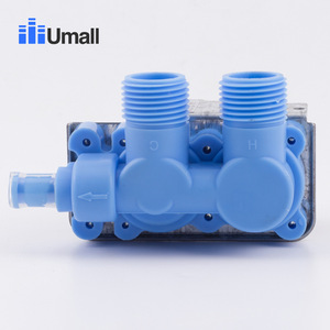 Vanne d'entrée d'eau authentique à double entrée, solénoïde électrique 220V pour pièces de réparation de machine à laver - Product Image 5