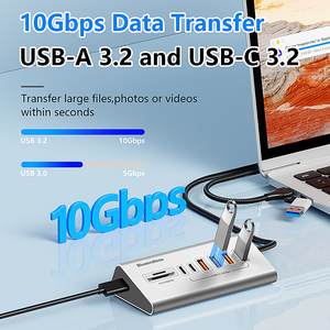 Custom New Product <strong>8</strong> <strong>In</strong> 2 Multi Port <strong>USB</strong> 3.2 Gen 2 High Speed <strong>Multiport</strong> Hub <strong>USB</strong> Type C Hub Docking Station - Product Image 3
