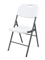 Chaise pliante en plastique HDPE robuste, imperméable, blanche, pour événements de mariage, traiteur extérieur, banquets et fêtes