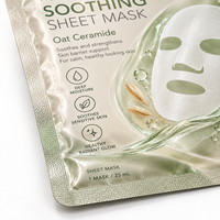 Pochette d'emballage personnalisée pour masques en feuille, sachet plat thermoscellable avec encoche de déchirement pour produits cosmétiques et soins de la peau