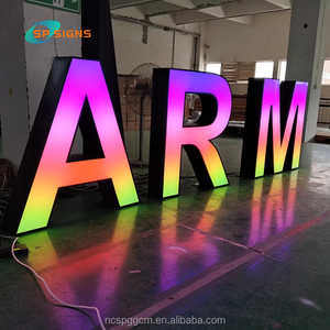 स्प फैक्टरी कस्टम स्टेनलेस स्टील मार्की लेटर बिल्बोर्ड आरजीबी प्रकाश बड़ा पत्र सजावट एक्रिलिक दुकान नाम संकेत - Product Image 3