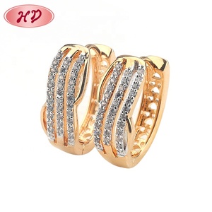 18K الذهب مطلي اللون تغيير أحدث لطيف مجوهرات للبنات أقراط - Product Image 1