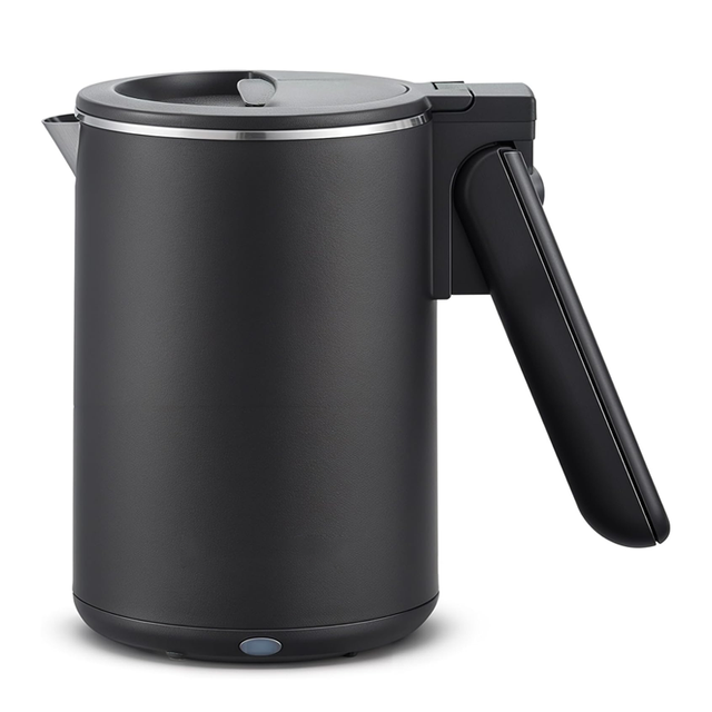 0.6L Dual Voltage Travel Electric Kettle with Foldable Handle, Cool-Touch Body, Stainless Steel Interior, Boil Dry Protection
