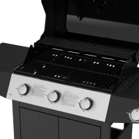 Barbecue à gaz 3 brûleurs avec panneau en acier inoxydable de qualité supérieure, allumage piézoélectrique et armoire de rangement pour fêtes de jardin