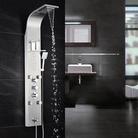 Colonne de douche multifonctionnelle en acier inoxydable doré pour salle de bain
