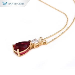 <span class=keywords><strong>Collana</strong></span> <span class=keywords><strong>con</strong></span> Pendente Tianyu in Oro Massiccio 10K 14K 18K <span class=keywords><strong>con</strong></span> <span class=keywords><strong>Rubino</strong></span> <span class=keywords><strong>Rosso</strong></span> Taglio a Pera 10x14mm, Regalo di Nozze - Product Image 3