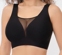 Soutien-gorge sans fil à couverture complète en maille, à bretelles larges, anti-affaissement, minimiseur, sans couture, grande taille, pour usage quotidien