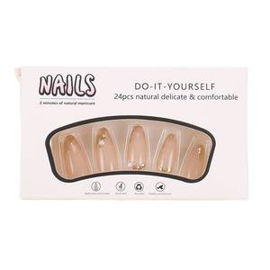 Ongles à presser européens et américains, best-sellers, avec logo préconçu personnalisable, bordure dorée, 24 pièces - Product Image 5