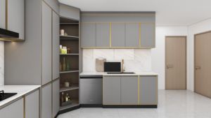 Gabinetes de Cocina de Madera Contrachapada de Nogal de Lujo, Cierre Lento, Muebles Modernos Personalizados, Diseño de Juego de Gabinetes de Cocina - Product Image 3