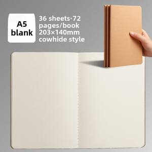 สมุดโน้ตนักเรียน <span class=keywords><strong>DM</strong></span> Mini <span class=keywords><strong>B5</strong></span> ปกหนังสีขาว กระดาษคราฟท์ เย็บเล่ม สมุดจดบันทึกแบบมีเส้น/ไม่มีเส้น/แบบตาราง ของขวัญ - Product Image 3