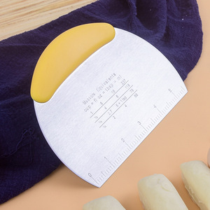 Stainless Steel Graduated Spatula Semi Circular Dough Cutter For Baking Cake Tools With Measurement Markings - Product Image 1