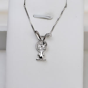 Pendentif lapin en argent S925, perle 9-11 mm, style bohème, accessoires de bijouterie DIY, plateau semi-fini, alliage 1466, breloque zodiaque en argent S925 - Product Image 1