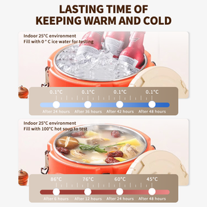 DEWEIS 5L 10L récipient alimentaire en acier inoxydable isolation forte soupe chaude conservation de la fraîcheur pour une utilisation extérieure de la cantine - Product Image 3