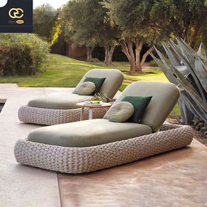 Mobilier de <span class=keywords><strong>jardin</strong></span> d'extérieur Nordic Rotin Tissé Imperméable Tissu de protection solaire Chaise longue <span class=keywords><strong>design</strong></span> villa - Product Image 2