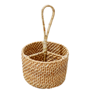 Natural Rattan Eco-Friendly Multifunction Storage <b>Basket</b> with Handle for Home and Wine Storage - Product Image 1
